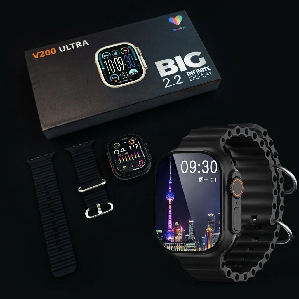 V200 Ultra Smart Watch with 2.2-Inch HD Large Display | Stylish Smartwatch for Men & Women