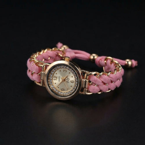 Girls Luxury Stylish Girls Analog Handmade Bracelet Rope Watch - Elegant Timepiece Featuring A Unique Woven Design